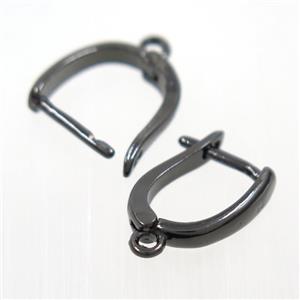 Copper Latchback Earring with Loop Black Plated, approx 10-15mm [FDZN7759]