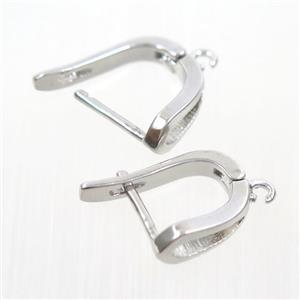 copper earring with loop, platinum plated, approx 12-20mm [FDZN7760]