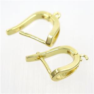 copper earring with loop, gold plated, approx 12-20mm [FDZN7761]