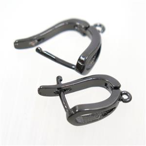 copper earring with loop, black plated, approx 12-20mm [FDZN7762]