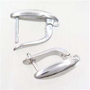 copper earring with loop, platinum plated, approx 12-18mm [FDZN7764]