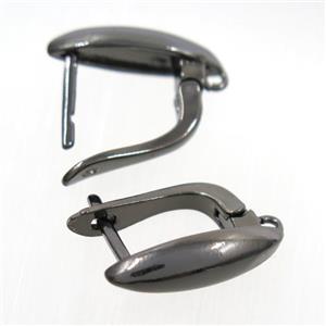 copper earring with loop, black plated, approx 12-18mm [FDZN7766]
