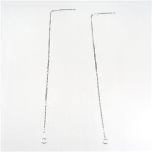 copper earring wire, platinum plated, approx 1mm, 90mm length [FDZN7782-L]