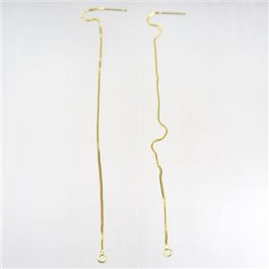 copper earring wire, gold plated, approx 1mm, 90mm length [FDZN7783-L]