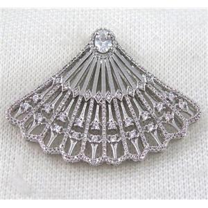 copper pendant paved zircon, approx 40-55mm [FDZN819]