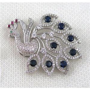 copper pendant paved zircon, approx 40-45mm [FDZN820]