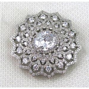 copper bead paved zircon, approx 38mm dia [FDZN823]
