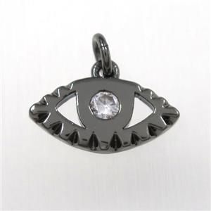 copper eye pendants paved zircon, black plated, approx 8-16mm [FDZN8404]