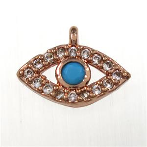 copper eye pendants paved zircon, rose gold, approx 6-11mm [FDZN8410]