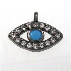 copper eye pendants paved zircon, black plated, approx 6-11mm [FDZN8411]