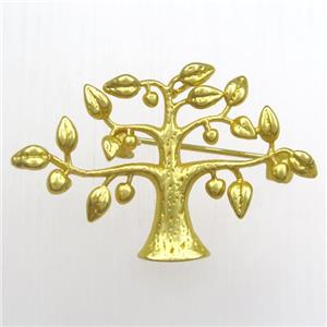 copper Christmas Tree Brooch, gold plated, approx 27-40mm [FDZN8418]
