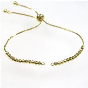 copper bracelet chain, gold plated, approx 1mm, 3mm, 24cm length [FDZN8564]