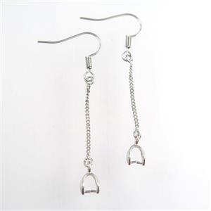 copper earring hook, platinum plated, approx 15-55mm [FDZN8715]