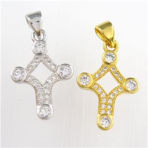 copper star pendants paved zircon, mixed, approx 13-18mm [FDZN8730]