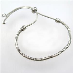 copper bracelet chain, platinum plated, approx 3mm dia, 60mm dia [FDZN9236]