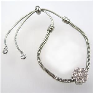 copper bracelet chain, platinum plated, approx 3mm, 12mm, 60mm dia [FDZN9238]