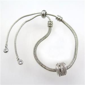 copper bracelet chain, platinum plated, approx 3mm, 12mm, 60mm dia [FDZN9239]