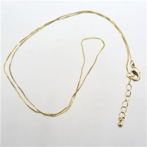 copper necklace chain, gold plated, approx 0.6mm chain, 40cm length [FDZN9250]