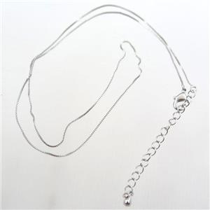 copper necklace chain, platinum plated, approx 0.6mm chain, 40cm length [FDZN9251]