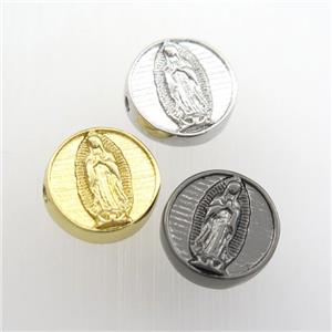 copper coin beads with Jesus, mixed color, approx 12mm dia [FDZN9260]