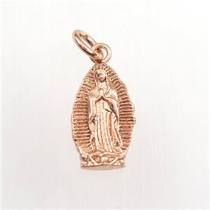 copper Jesus pendant, religious, rose gold, approx 8-14mm [FDZN9271]