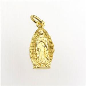 copper Jesus pendant, religious, gold plated, approx 8-14mm [FDZN9273]