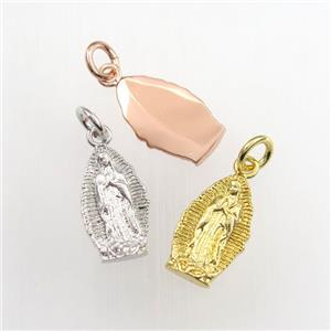 copper Jesus pendant, mix color, approx 8-14mm [FDZN9274]