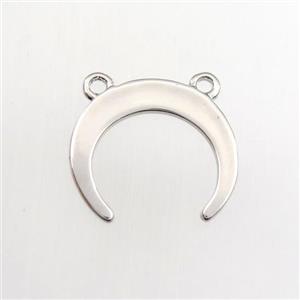 copper crescent pendant, platinum plated, approx 14mm dia [FDZN9275]