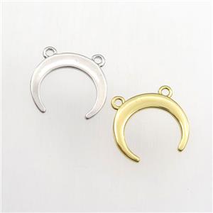copper crescent pendant with 2loops, mix color, approx 14mm dia [FDZN9277]