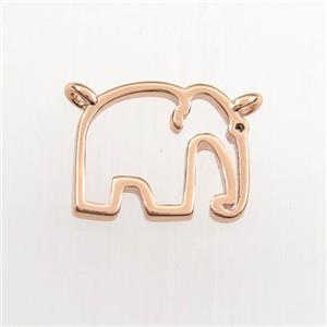 copper elephant pendant, rose gold, approx 11-14mm [FDZN9278]