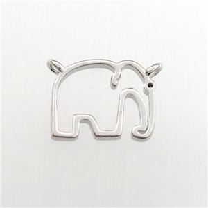 copper elephant pendant, platinum plated, approx 11-14mm [FDZN9279]