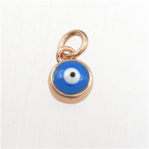 copper pendant with evil eye, rose gold, approx 6mm dia [FDZN9293]
