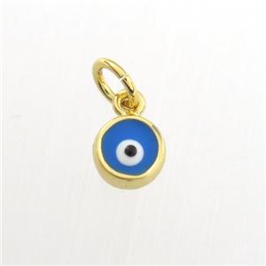copper pendant with evil eye, gold plated, approx 6mm dia [FDZN9295]