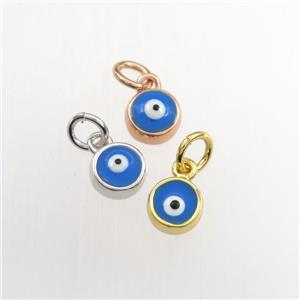 copper pendant with evil eye, mix color, approx 6mm dia [FDZN9296]