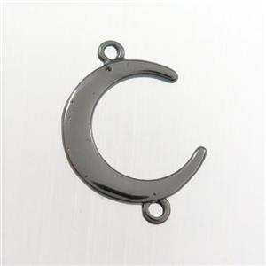 copper moon connector, black plated, approx 15mm [FDZN9379]