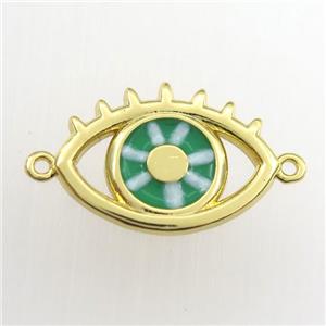 copper eye connector, enamel, gold plated, approx 13-18mm [FDZN9388]