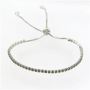 copper bracelet with zircon, approx 2mm, 24cm length [FDZN9507]