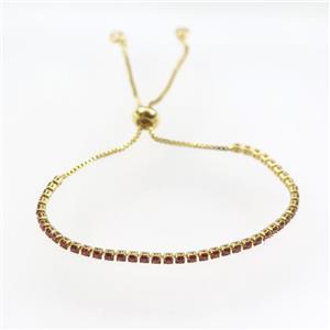 copper bracelet with zircon, approx 2mm, 24cm length [FDZN9509]