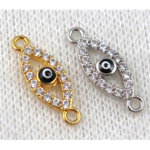 copper eye connector paved zircon, mix color, approx 8-20mm [FDZN951]