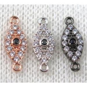 copper eye connector paved zircon, mix color, approx 6-15mm [FDZN955]