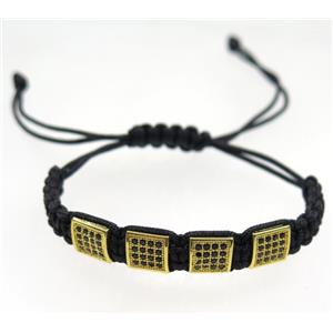 handmade bracelet with beads pave zircon, nylon wire, approx 50-60mm dia [FGBRB418]