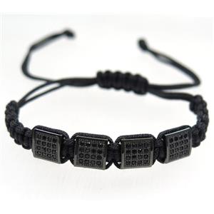 handmade bracelet with beads pave zircon, nylon wire, approx 50-60mm dia [FGBRB419]