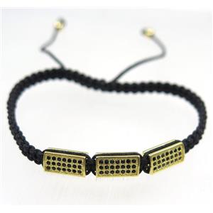 handmade bracelet with tube pave zircon, nylon wire, approx 50-60mm dia [FGBRB422]