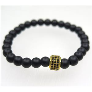 handmade bracelet with beads pave zircon, nylon wire, approx 50-60mm dia [FGBRB427]