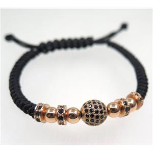 handmade bracelet with ball pave zircon, nylon wire, approx 50-60mm dia [FGBRB429]