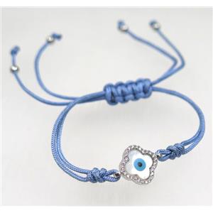 handmade bracelet with Evil eye pave zircon, nylon wire, approx 50-60mm dia [FGBRB435]