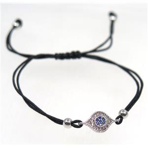 handmade bracelet with eye pave zircon, nylon wire, approx 50-60mm dia [FGBRB437]