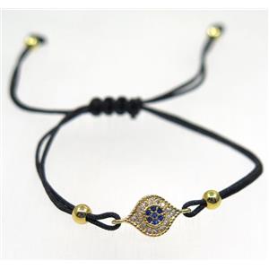 handmade bracelet with eye pave zircon, nylon wire, approx 50-60mm dia [FGBRB438]