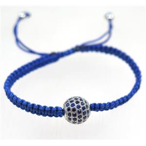 handmade bracelet with ball pave zircon, nylon wire, approx 50-60mm dia [FGBRB458]