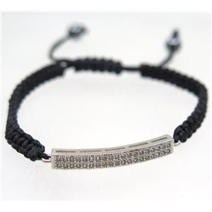 handmade bracelet with tube pave zircon, nylon wire, approx 50-60mm dia [FGBRB462]